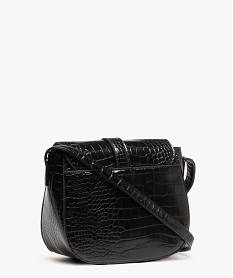 sac femme forme besace en matiere texturee noirF544301_2