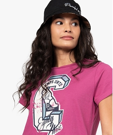 GEMO Tee-shirt femme à manches courtes et motif patiné - CAMPS Violet