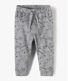 GEMO Pantalon bébé garçon en maille avec doublure chaude Gris