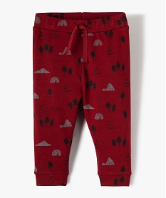 GEMO Pantalon bébé garçon en maille avec doublure chaude Rouge