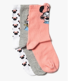 GEMO Chaussettes fille  à motifs Minnie (lot de 3) - Disney Multicolore