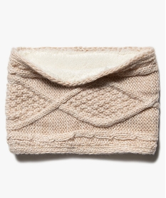 GEMO Snood fille en maille pailletée et doublure chaude Beige