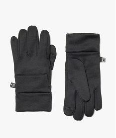 gants  homme doubles polaire compatibles ecran tactile noir standardF547401_1