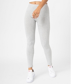 legging uni en coton extensible femme gris leggings et jeggingsF550801_1