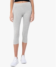 legging femme court en coton stretch gris leggings et jeggingsF550901_1