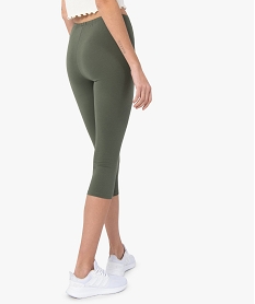 legging femme court en coton stretch vert leggings et jeggingsF551201_3