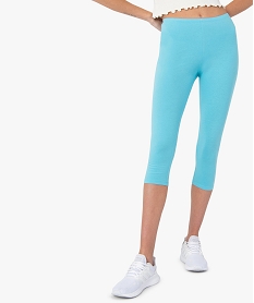 legging femme court en coton stretch bleu leggings et jeggingsF551401_1