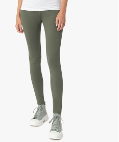 legging uni en coton extensible femme vertF551501_1