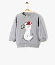 sweat bebe garcon avec motif animal gris sweatsF552101_1