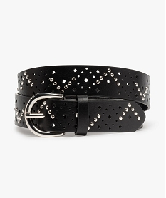 GEMO Ceinture femme ajourée avec clous argentés Noir