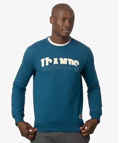 GEMO Sweat homme avec inscription en maille bouclette – Camps United Bleu