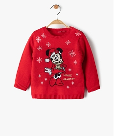 pull de noel fille avec motif minnie - disney rougeF556501_1