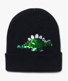 GEMO Bonnet garçon avec motif dinosaure en sequins réversibles Bleu