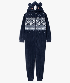 combinaison pyjama homme avec capuche ourson bleuF557001_4