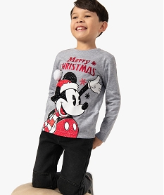 GEMO Tee-shirt garçon avec motif Mickey - Disney Gris