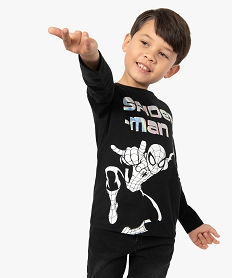 GEMO Tee-shirt garçon avec motif Spiderman - Marvel Noir