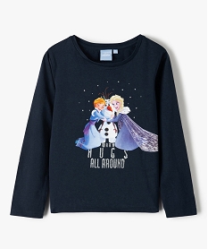 GEMO Tee-shirt fille avec motif La Reine des Neiges- Disney Bleu