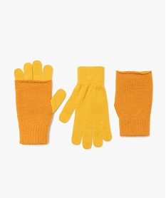 GEMO Gants femme avec mitaine 3-en-1 Brun