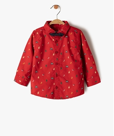 GEMO Chemise bébé garçon spéciale Noël avec nœud papillon Rouge