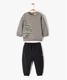 GEMO Ensemble bébé garçon 2 pièces : sweat + jogger - LuluCastagnette Gris