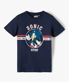 GEMO Tee-shirt garçon à manches courtes avec motif – Sonic Bleu