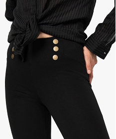 leggings femme avec boutons fantaisie a la taille noir leggings et jeggingsF568201_2