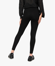 leggings femme avec boutons fantaisie a la taille noir leggings et jeggingsF568201_3