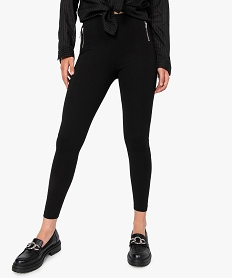 GEMO Leggings femme avec zip décoratifs sur lavant Noir