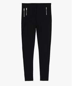 leggings femme avec zip decoratifs sur lavant noir leggings et jeggingsF568301_4