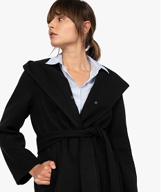manteau femme avec grand col et capuche noirF569201_2