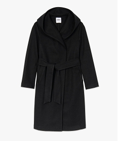 manteau femme avec grand col et capuche noirF569201_4