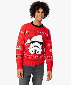 GEMO Pull de Noël homme avec motif Stormtrooper- Star Wars Rouge