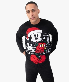 GEMO Pull homme spécial Noël avec motif Mickey - Disney Noir