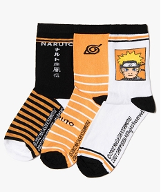 GEMO Chaussettes garçon à motifs (lot de 3) - Naruto Shipuden Orange