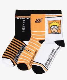 chaussettes garcon a motifs (lot de 3) - naruto shipuden orangeF574001_1