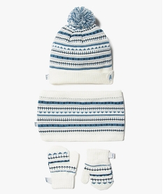 GEMO Ensemble bébé fille 3 pièces : bonnet + snood + moufles - LuluCastagnette Bleu