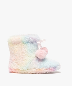 chaussons fille boots en matiere peluche arc-en-ciel multicoloreF576301_1