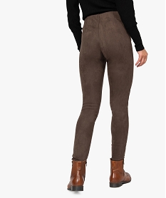 pantalon femme en velours coupe ajustee brunF577101_3