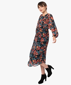 GEMO Robe femme longue en voile à motifs Imprimé