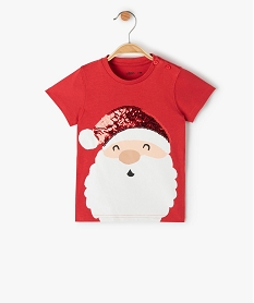 GEMO Tee-shirt de Noël bébé garçon avec motif brillant rouge standard