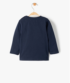 tee-shirt de noel bebe garcon a manches longues avec motif brillant bleuF579701_3