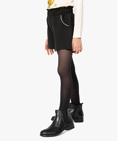 GEMO Short fille à paillettes en maille extensible Noir