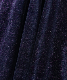robe fille a manches courtes en velours paillete violetF581301_3