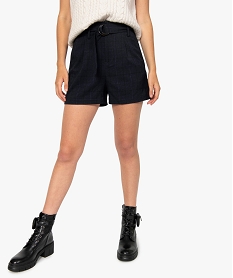 PANTALON NOIR SHORT BLEU