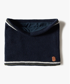 GEMO Echarpe homme forme snood doublée polaire Bleu