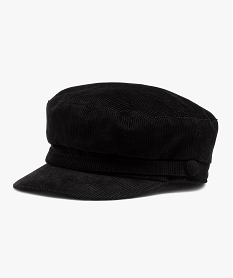 casquette femme en velours cotele noirF584701_1