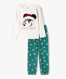 GEMO Pyjama fille en velours motif Noël - Disney Beige