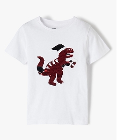 GEMO Tee-shirt garçon avec motif de Noël en sequins réversibles blanc standard