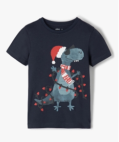 GEMO Tee-shirt garçon à manches courtes avec motif dinosaure noir chine