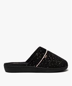 GEMO Chaussons femme mules pailletées en velours - Dim Noir